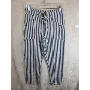 American Eagle Blue White Striped Utility Pants Womens 4 Regular Cotton Cargo